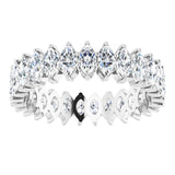 Platinum Marquise Natural Diamond Shared-Prong Eternity Band – 4x2 mm Stones - view 3