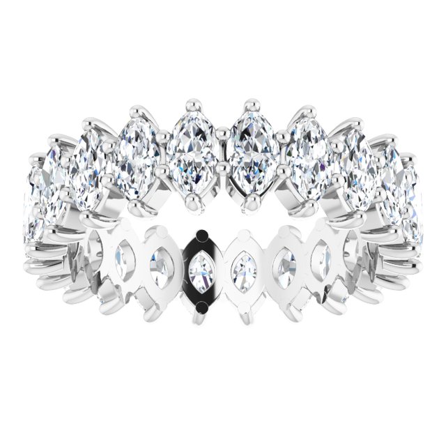 Platinum Marquise Lab-Grown Diamond Shared-Prong Eternity Band – 4.5x2.5 mm Stones - view 3
