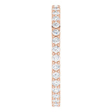 10K Gold Round Lab-Grown Diamond Shared-Prong Eternity Band – 1.5 mm Stones - Rose Gold - view 4