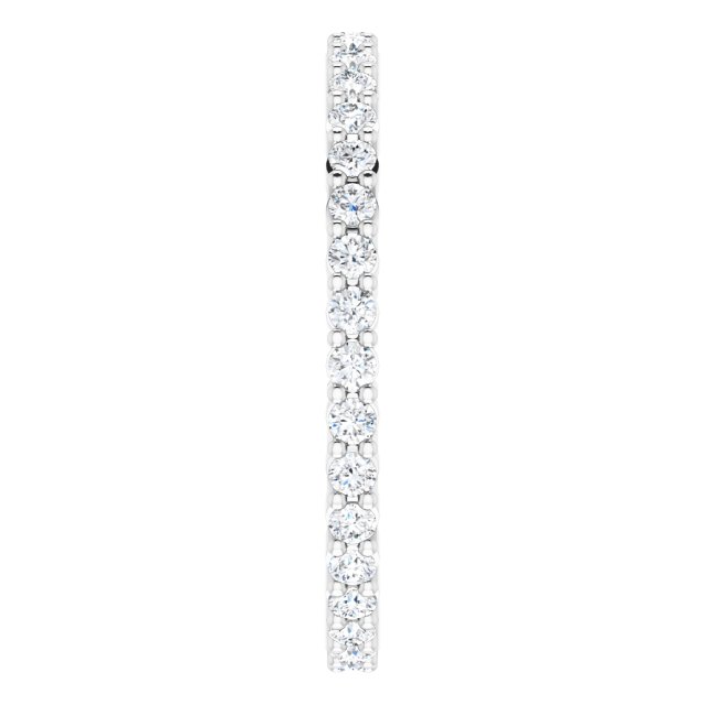 10K Gold Round Natural Diamond Shared-Prong Eternity Band – 1.5 mm Stones - White Gold - view 4