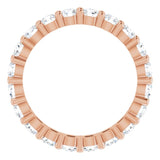 10K Gold Round Natural Diamond Shared-Prong Eternity Band – 2.75 mm Stones - Rose Gold - view 2