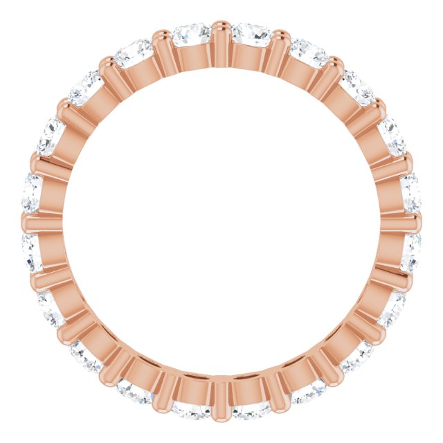 10K Gold Round Lab-Grown Diamond Shared-Prong Eternity Band – 2.75 mm Stones - Rose Gold - view 2