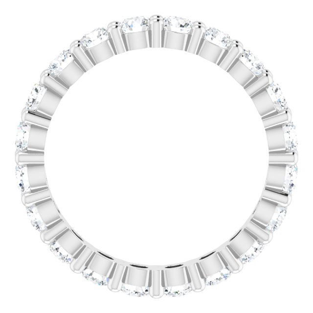 10K Gold Round Lab-Grown Diamond Shared-Prong Eternity Band – 2.75 mm Stones - White Gold - view 2