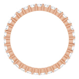 10K Gold Round Natural Diamond Shared-Prong Eternity Band – 1.75 mm Stones - Rose Gold - view 2