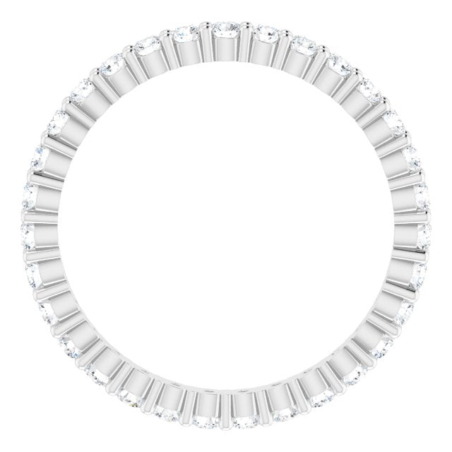 10K Gold Round Lab-Grown Diamond Shared-Prong Eternity Band – 1.75 mm Stones - White Gold - view 2