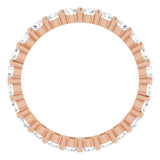 10K Gold Round Natural Diamond Shared-Prong Eternity Band – 2.25 mm Stones - Rose Gold - view 2