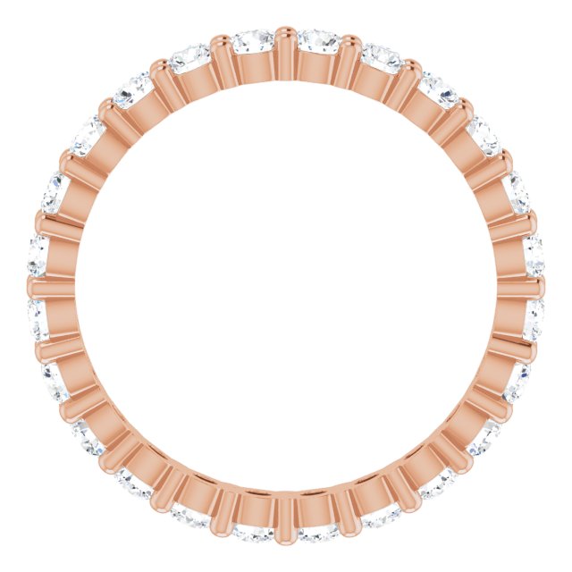 10K Gold Round Lab-Grown Diamond Shared-Prong Eternity Band – 2.25 mm Stones - Rose Gold - view 2
