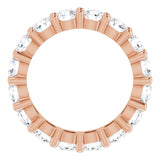 10K Gold Round Natural Diamond Shared-Prong Eternity Band – 3.75 mm Stones - Rose Gold - view 2