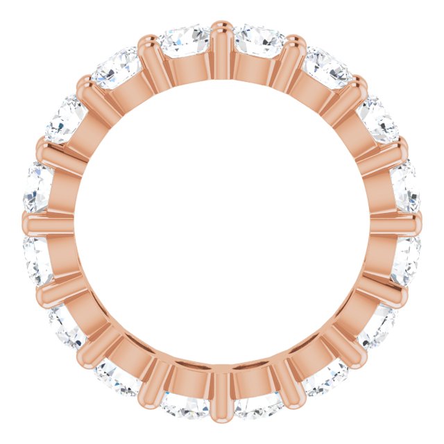 10K Gold Round Natural Diamond Shared-Prong Eternity Band – 3.75 mm Stones - Rose Gold - view 2