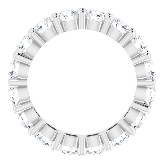 10K Gold Round Natural Diamond Shared-Prong Eternity Band – 3.75 mm Stones - White Gold - view 2