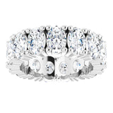 10K Gold Oval Lab-Grown Diamond Shared-Prong Eternity Band – 6x4 mm Stones - White Gold - view 3
