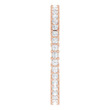 10K Gold Square Lab-Grown Diamond Shared-Prong Eternity Band – 1.25x1.25 mm Stones - Rose Gold - view 4