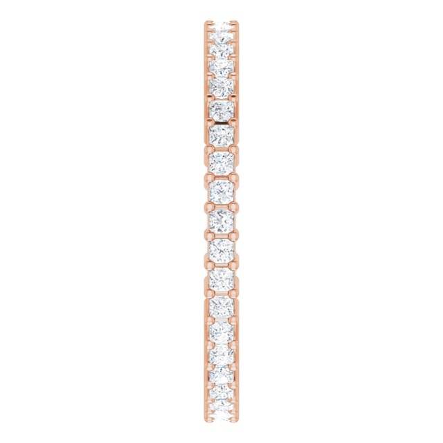 10K Gold Square Lab-Grown Diamond Shared-Prong Eternity Band – 1.25x1.25 mm Stones - Rose Gold - view 4