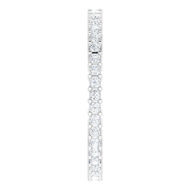10K Gold Square Natural Diamond Shared-Prong Eternity Band – 1.25x1.25 mm Stones - White Gold - view 4