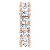 10K Gold Oval Natural Diamond Shared-Prong Eternity Band – 5x3 mm Stones - Rose Gold - view 4