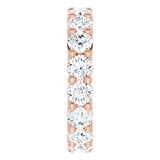 10K Gold Round Natural Diamond Shared-Prong Eternity Band – 3.8 mm Stones - Rose Gold - view 4