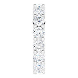 10K Gold Round Lab-Grown Diamond Shared-Prong Eternity Band – 3.8 mm Stones - White Gold - view 4