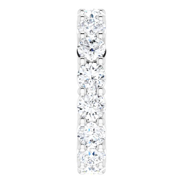 10K Gold Round Lab-Grown Diamond Shared-Prong Eternity Band – 3.8 mm Stones - White Gold - view 4