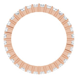 10K Gold Square Natural Diamond Shared-Prong Eternity Band – 1.75x1.75 mm Stones - Rose Gold - view 2