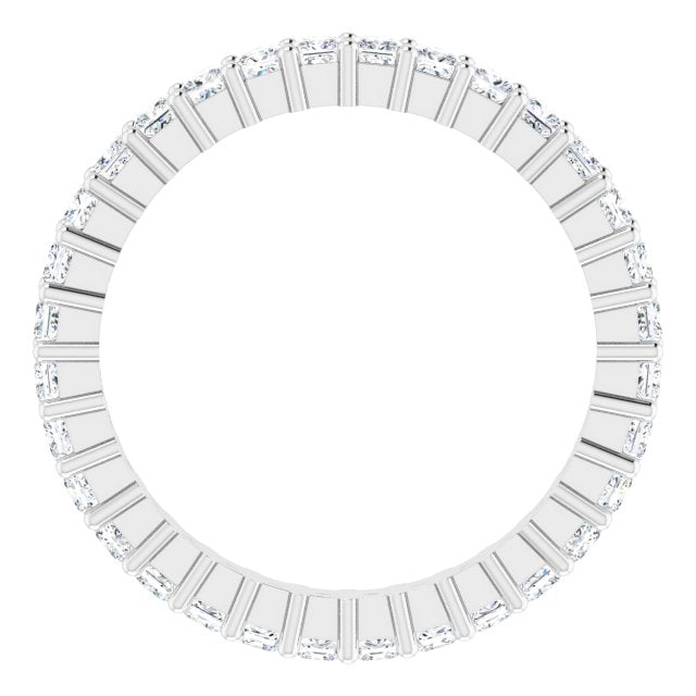 10K Gold Square Natural Diamond Shared-Prong Eternity Band – 1.75x1.75 mm Stones - White Gold - view 2