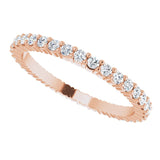 10K Gold Round Lab-Grown Diamond Shared-Prong Eternity Band – 1.5 mm Stones - Rose Gold - view 5