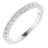 10K Gold Round Lab-Grown Diamond Shared-Prong Eternity Band – 1.7 mm Stones - White Gold