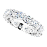 10K Gold Round Natural Diamond Shared-Prong Eternity Band – 3.75 mm Stones - White Gold - view 5