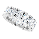 10K Gold Oval Lab-Grown Diamond Shared-Prong Eternity Band – 6x4 mm Stones - White Gold - view 5