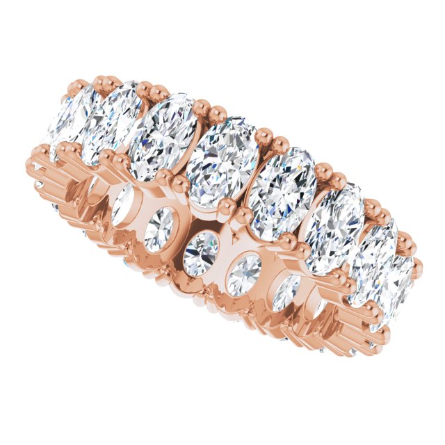 10K Gold Oval Lab-Grown Diamond Shared-Prong Eternity Band – 5x3 mm Stones - Rose Gold - view 5