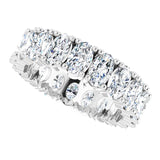 10K Gold Oval Lab-Grown Diamond Shared-Prong Eternity Band – 5x3 mm Stones - White Gold - view 5