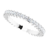 10K Gold Square Lab-Grown Diamond Shared-Prong Eternity Band – 1.5x1.5 mm Stones - White Gold - view 5