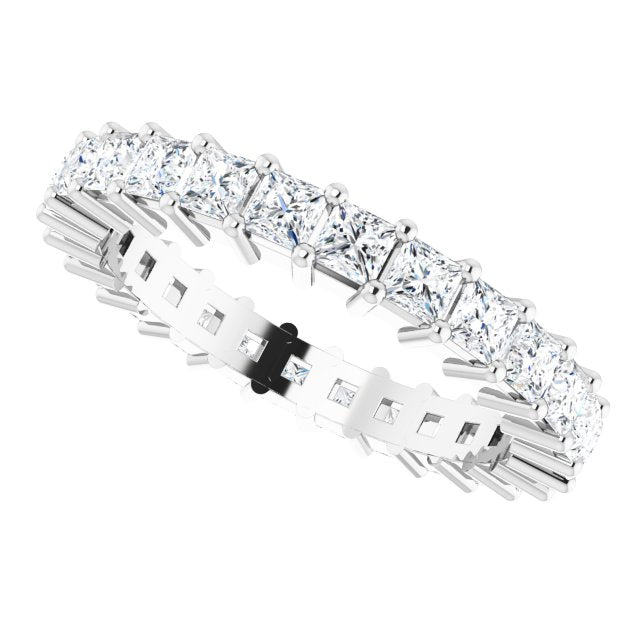 10K Gold Square Lab-Grown Diamond Shared-Prong Eternity Band – 2.25x2.25 mm Stones - White Gold - view 5