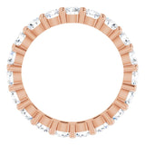 10K Gold Round Lab-Grown Diamond Shared-Prong Eternity Band – 3 mm Stones - Rose Gold - view 2