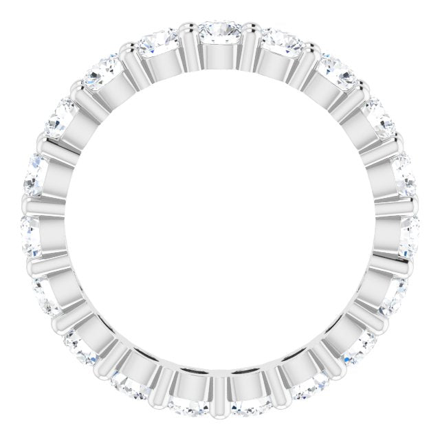 10K Gold Round Lab-Grown Diamond Shared-Prong Eternity Band – 3 mm Stones - White Gold - view 2