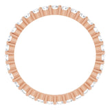 10K Gold Round Natural Diamond Shared-Prong Eternity Band – 1.7 mm Stones - Rose Gold - view 2