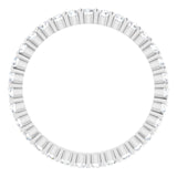 10K Gold Round Natural Diamond Shared-Prong Eternity Band – 1.7 mm Stones - White Gold - view 2