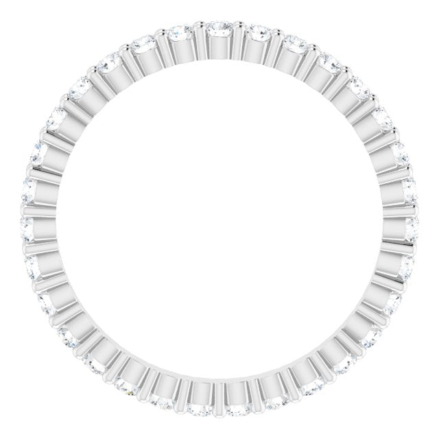 10K Gold Round Natural Diamond Shared-Prong Eternity Band – 1.7 mm Stones - White Gold - view 2