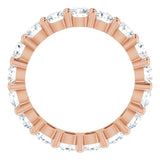 10K Gold Round Lab-Grown Diamond Shared-Prong Eternity Band – 3.4 mm Stones - Rose Gold - view 2