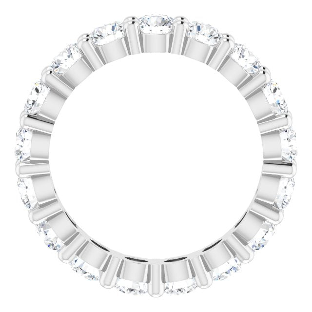 10K Gold Round Natural Diamond Shared-Prong Eternity Band – 3.4 mm Stones - White Gold - view 2