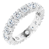 10K Gold Round Lab-Grown Diamond Shared-Prong Eternity Band – 3.5 mm Stones - White Gold