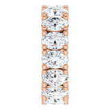 10K Gold Oval Lab-Grown Diamond Shared-Prong Eternity Band – 6x4 mm Stones - Rose Gold - view 4