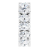 10K Gold Oval Lab-Grown Diamond Shared-Prong Eternity Band – 6x4 mm Stones - White Gold - view 4