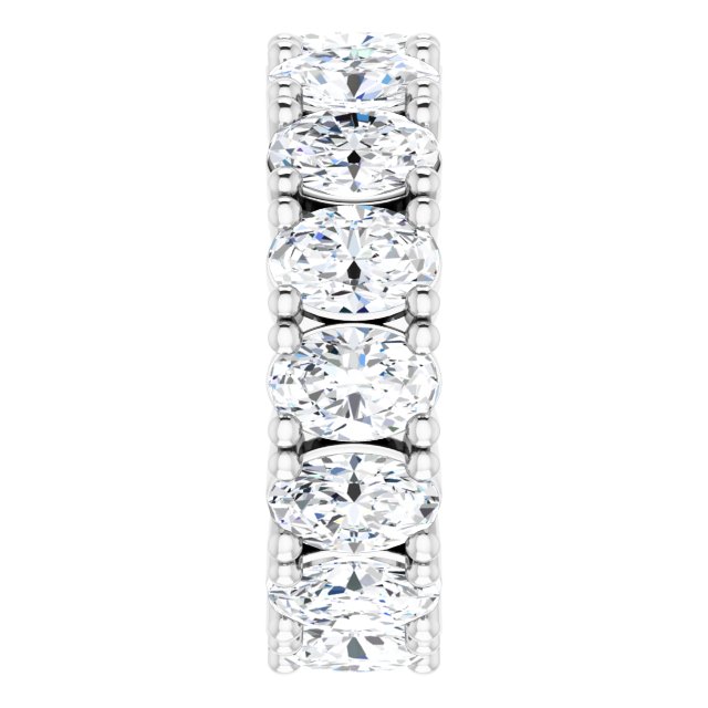 10K Gold Oval Lab-Grown Diamond Shared-Prong Eternity Band – 6x4 mm Stones - White Gold - view 4