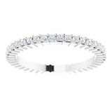 10K Gold Square Lab-Grown Diamond Shared-Prong Eternity Band – 1.25x1.25 mm Stones - White Gold - view 3