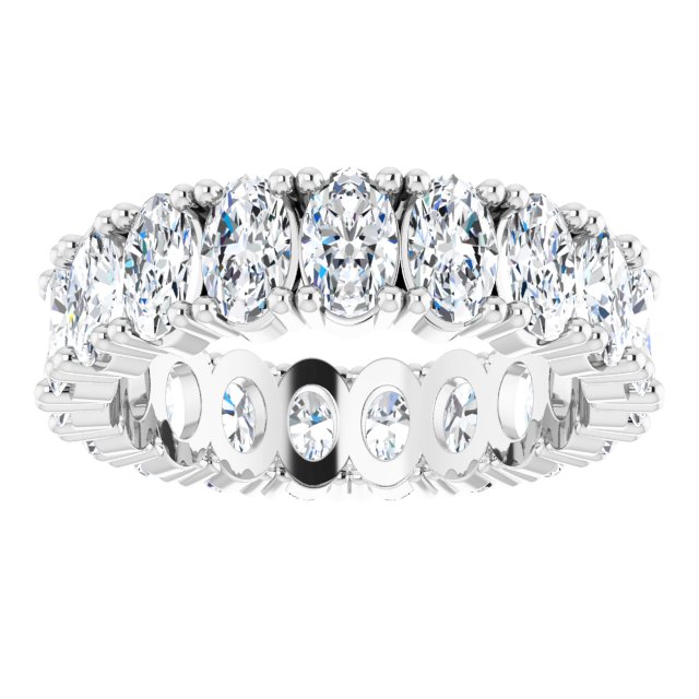 10K Gold Oval Lab-Grown Diamond Shared-Prong Eternity Band – 5x3 mm Stones - White Gold - view 3