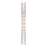 10K Gold Square Lab-Grown Diamond Shared-Prong Eternity Band – 1.5x1.5 mm Stones - Rose Gold - view 4
