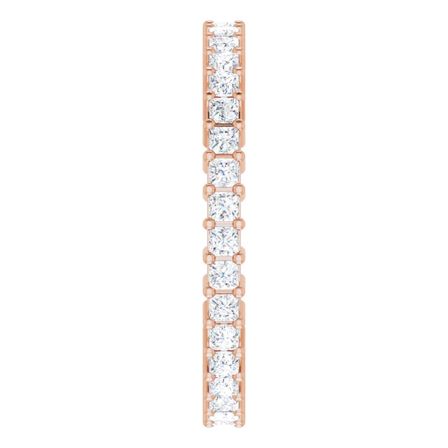 10K Gold Square Lab-Grown Diamond Shared-Prong Eternity Band – 1.5x1.5 mm Stones - Rose Gold - view 4
