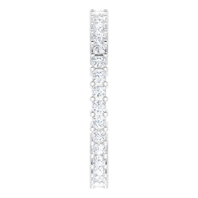 10K Gold Square Natural Diamond Shared-Prong Eternity Band – 1.5x1.5 mm Stones - White Gold - view 4