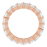 10K Gold Square Lab-Grown Diamond Shared-Prong Eternity Band – 3x3 mm Stones - Rose Gold - view 2