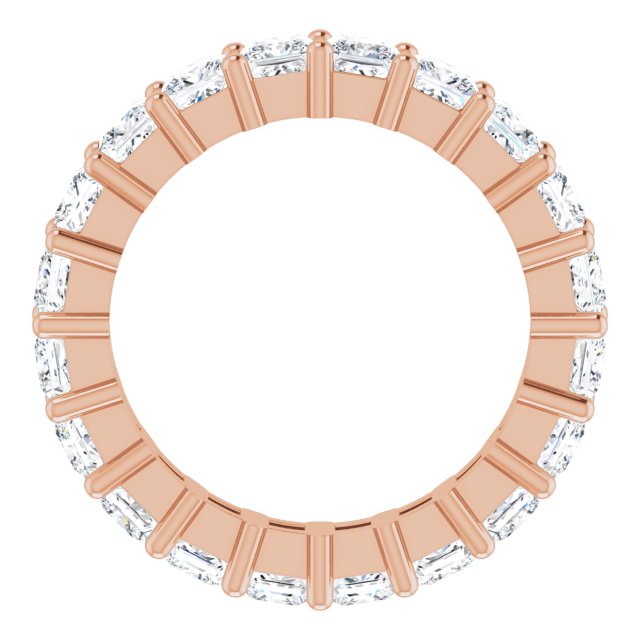 10K Gold Square Lab-Grown Diamond Shared-Prong Eternity Band – 3x3 mm Stones - Rose Gold - view 2